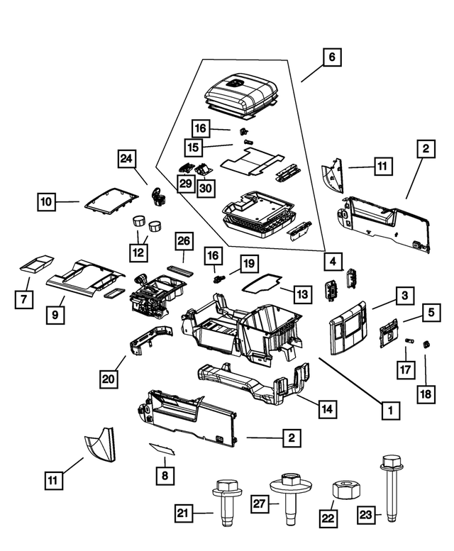 1NN14HL1AB - Interior Trim: Base Console for Mopar Image