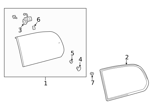 Glass & Hardware for 2005 Toyota Land Cruiser #0