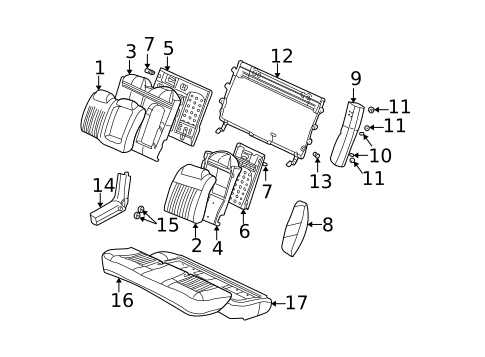 Rear Seat Components for 2000 Chevrolet Monte Carlo #0