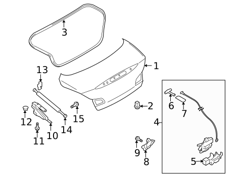 Trunk for 2008 INFINITI G35 #0