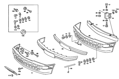 Front Bumper for 1990 Mercedes-Benz 190E #1