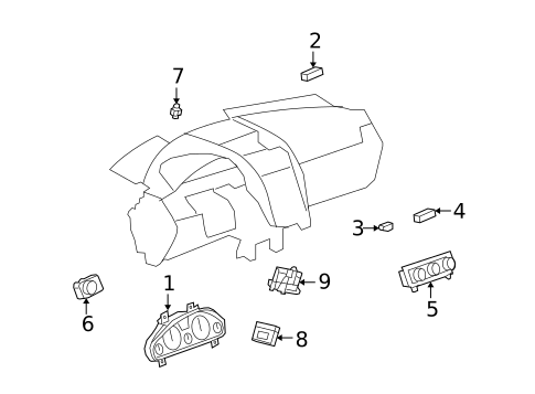 Headlamp Components for 2009 Saturn Outlook #2