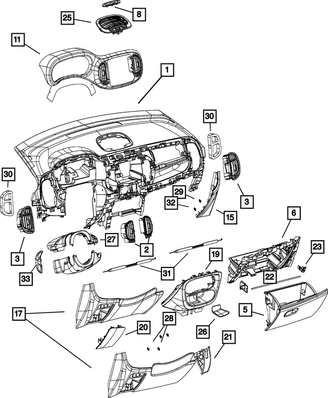 5NC87LXHAA - Interior Trim: Heater And A/c Control Bezel for Mopar Image