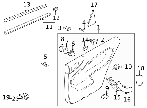 Interior Trim - Rear Door for 1999 Saab 9-3 #0