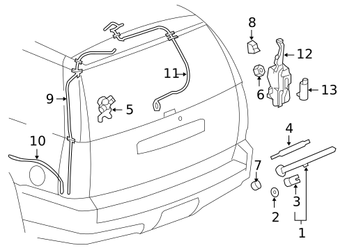 Rear Wiper Components for 2008 Chevrolet Tahoe #0