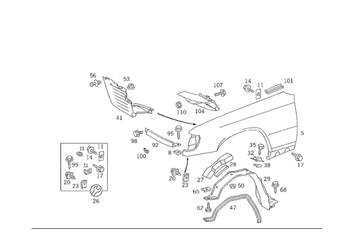 Front Fender for 1993 Mercedes-Benz 400E #1