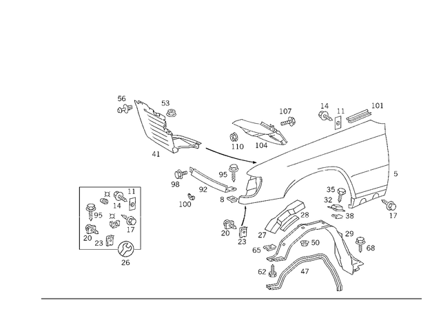 1248891363 - Attachment Parts: Trim for Mercedes-Benz: 300CE, 300E, 300TE, 400E, 500E Image image