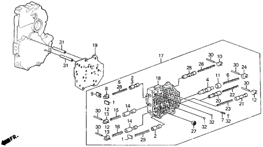 AT Secondary Body (88-90) for 1990 Acura Legend #0