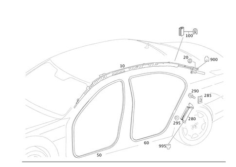 Head Protection Curtain, Door Edge Guard Sections for 2011 Mercedes-Benz S550 #0