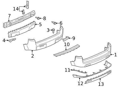 Bumper & Components - Rear for 2007 Saturn Vue #0