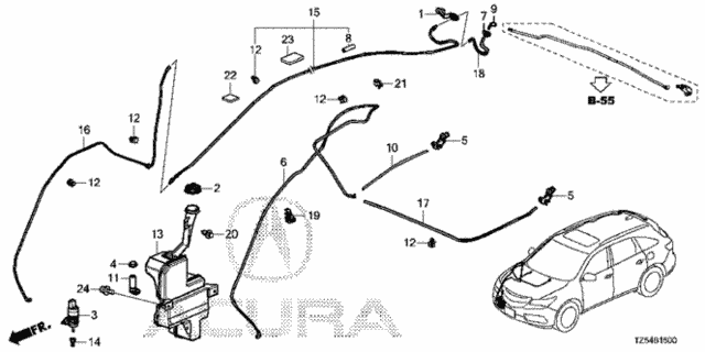 Windshield Washer for 2014 Acura MDX #0