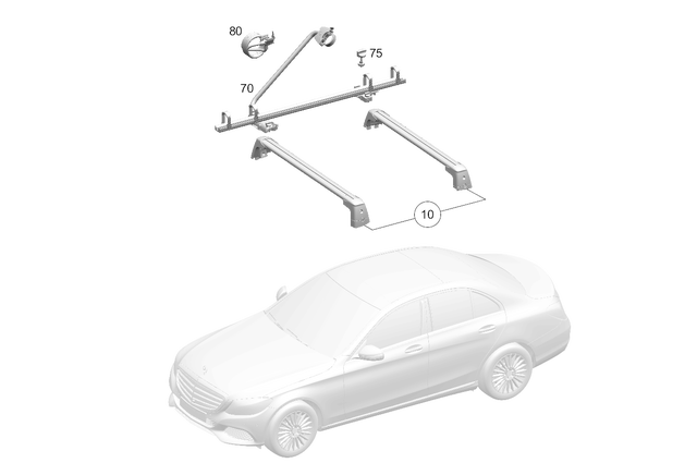 9908406 - Roof Carrier Systems: Fastening Parts for Mercedes-Benz: C250, C300, C350, C350e, C400, C450 AMG, C63 AMG, CLS400, CLS550, CLS63 AMG, CLS63 AMG S, E250, E350, E400, E550, E63 AMG, E63 AMG S, EQB 250+, EQB 300, EQB 350, GL350, GL450, GL550, GL63 AMG, GLA250, GLE300d, GLE350, GLE400, GLE43 AMG, GLE450 AMG, GLE550e, GLE63 AMG, GLE63 AMG S, GLK250, GLK350, GLS350d, GLS450, GLS550, GLS63 AMG, Maybach S550, Maybach S560, Maybach S600, Maybach S650, ML250, ML350, ML400, ML550, ML63 AMG, S450, S550, S550e, S560, S600, S63 AMG, S65 AMG Image