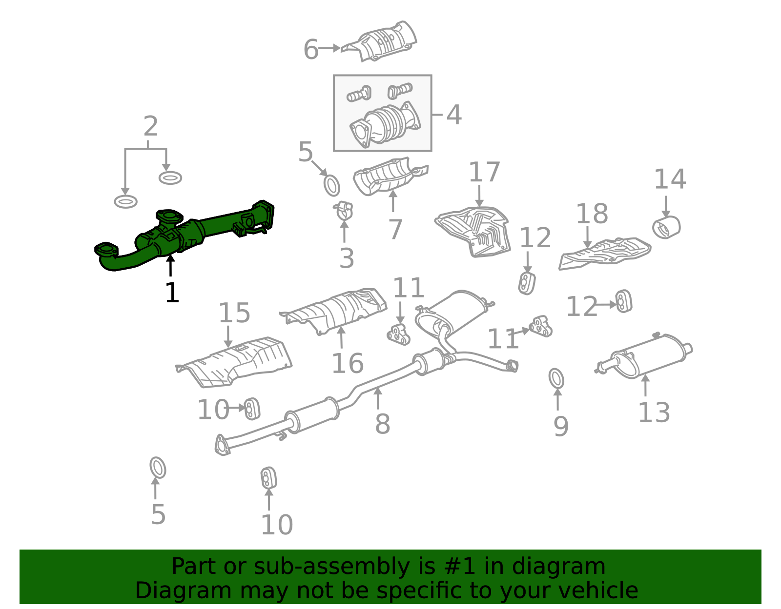 2008-2012 Honda Accord Exhaust Crossover Pipe 18210-TE1-A11 | OEM Parts ...