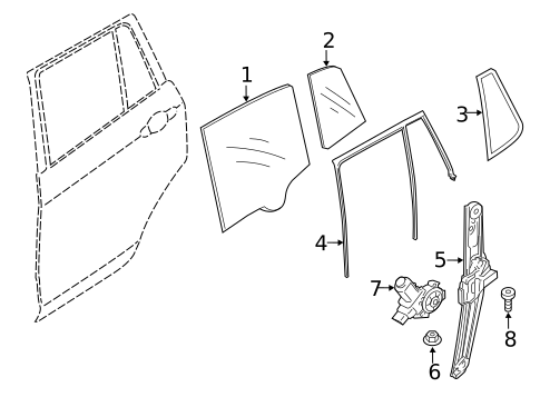 Glass - Rear Door for 2016 BMW X4 #0