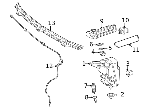 Washer Components for 2025 Mercedes-Benz EQE AMG&reg; #1
