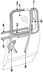 4160635 - Body: Door Glass for Dodge: D100, D150, D250, D350, W100, W150, W250, W350 Image