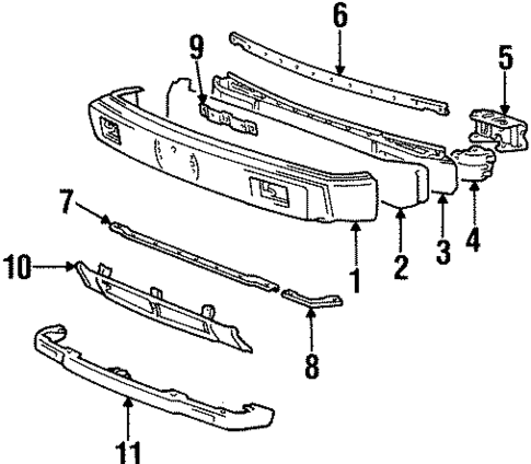 Front Bumper for 1986 Mitsubishi Tredia #0