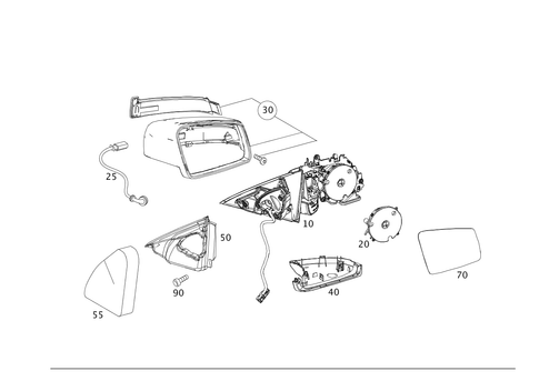 Outside Rear View Mirror, on the Right for 2010 Mercedes-Benz S 550 #0