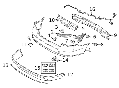 Bumper & Components - Rear for 2015 Volvo S80 #0