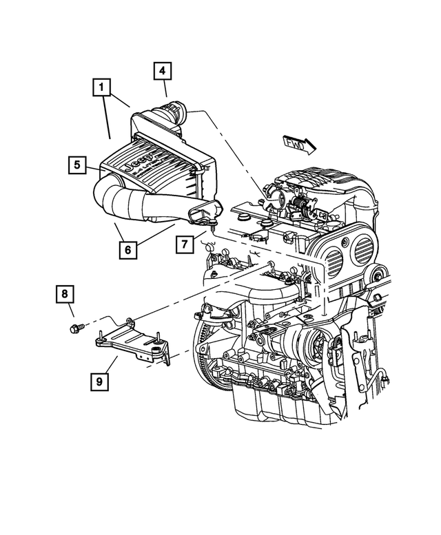 53013671AA - Fuel: Air Cleaner Body for Jeep: Liberty Image