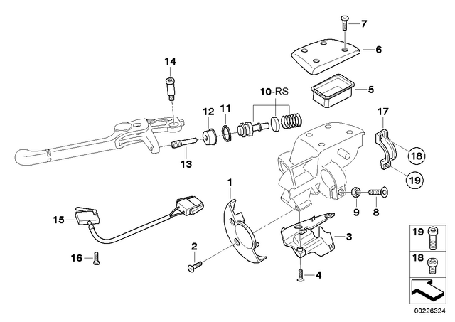 32722333414 - : Cover, Lower Handlebar Fittings for BMW-Motorrad Image