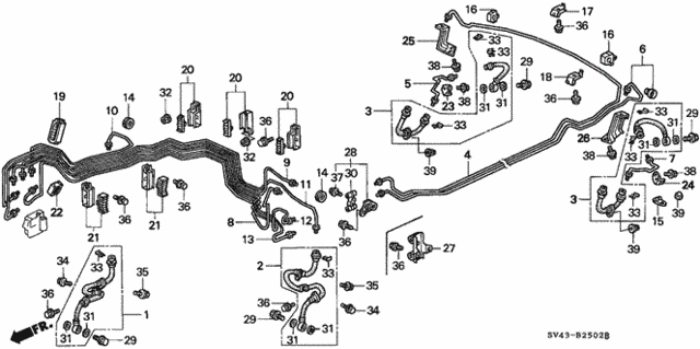 Brake Lines (ABS) (V6) for 1995 Honda Accord #0