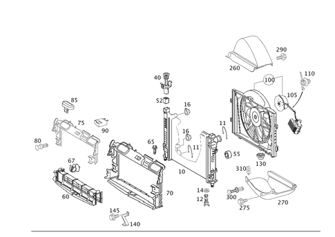 Radiator, Mounting, and Covering for 2006 Mercedes-Benz C230 #0
