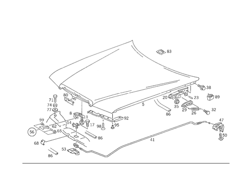 Engine Hood for 1989 Mercedes-Benz 300CE #1