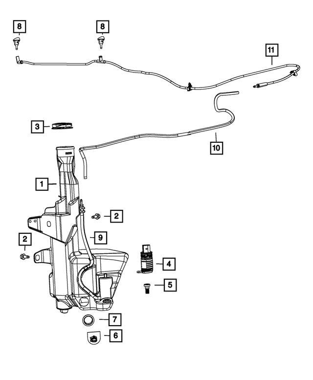 68213433AA - Electrical: Windshield Washer Hose for Mopar Image