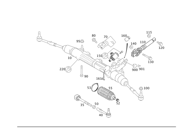 2214605100 - Steering: Steering Gear for Mercedes-Benz: 300S, S350, S500, S550 Image image