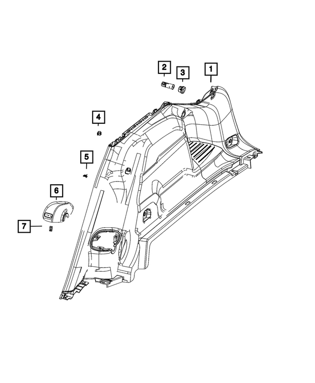 7JR16TX7AE - Interior Trim: Quarter Trim Panel for Mopar Image