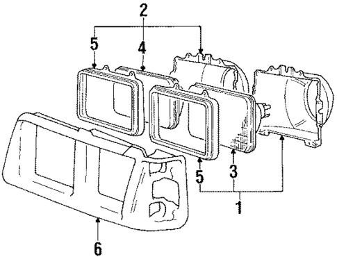 Headlamp Components for 1986 Mitsubishi Galant #0