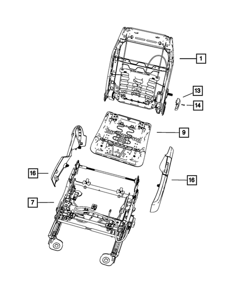 Front Seats - Adjusters, Recliners, Shields and Risers for 2014 Chrysler 200 #6