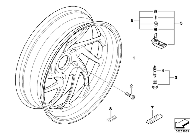 36318529037 - : Rear Wheel In Granite Gray for BMW-Motorrad Image
