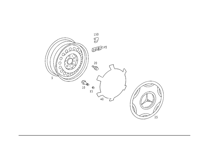 66470064 - Wheels: Disc Wheel for Mercedes-Benz: C220, C230, C280, C43 AMG Image image