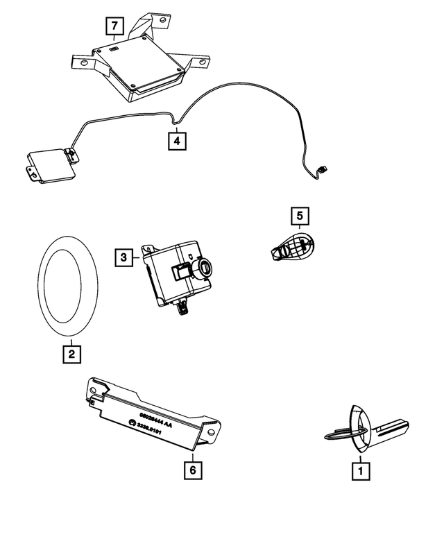 68051664AI - : Integrated Key Fob Transmitter for Mopar Image