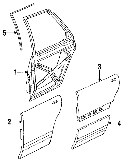 Door & Components for 1994 Saturn SL2 #1