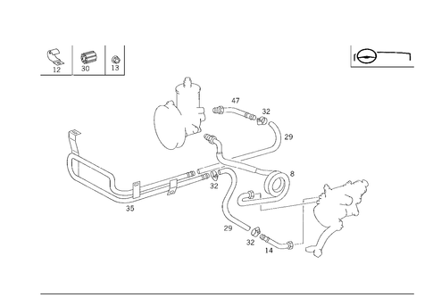 Steering Gear, Range of Lines for 1993 Mercedes-Benz 300E #1