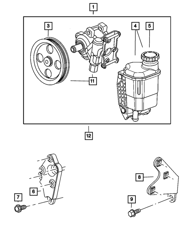 52013979AD - Steering: Power Steering With Pulley Pump Assembly for Mopar Image