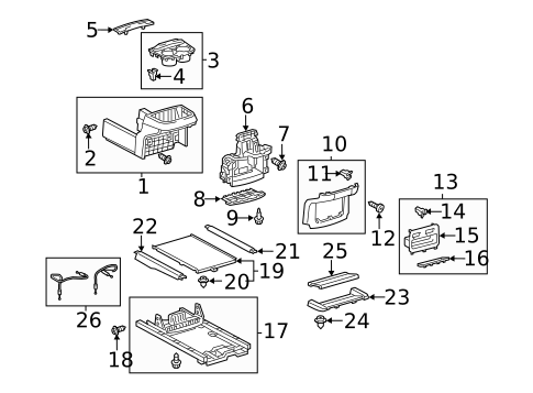 Center Console for 2019 Toyota Sienna #0