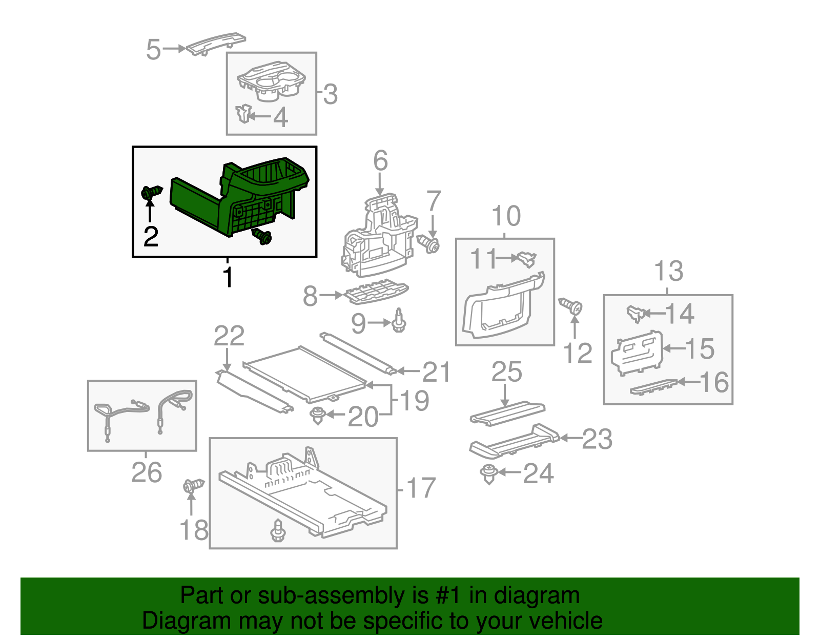 58910-08020-E0 - Rear Console - 2011-2014 Toyota Sienna | Nucar Toyota ...