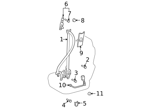 Seat Belt for 2005 Toyota Sienna #1