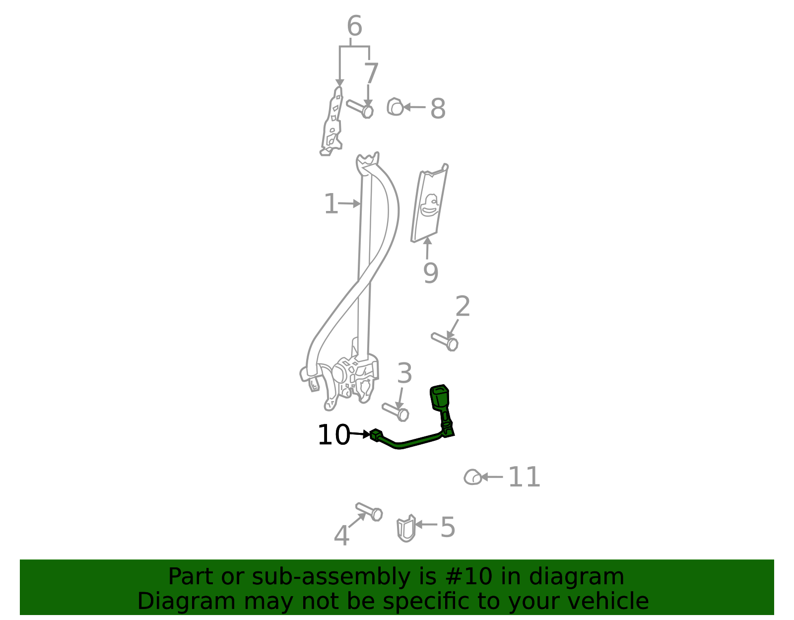 2005-2010 Toyota Sienna Seat Belt Receptacle 73240-AE030-E0 | OEM Parts ...