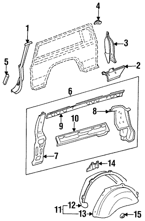 Inner Structure & Rails for 1992 Jeep Cherokee #1