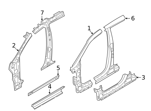 Center Pillar for 2017 Hyundai Santa Fe #0