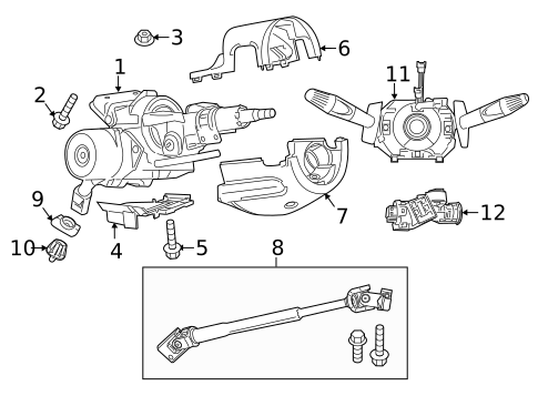 Steering Column Components for 2019 Fiat 500 #0