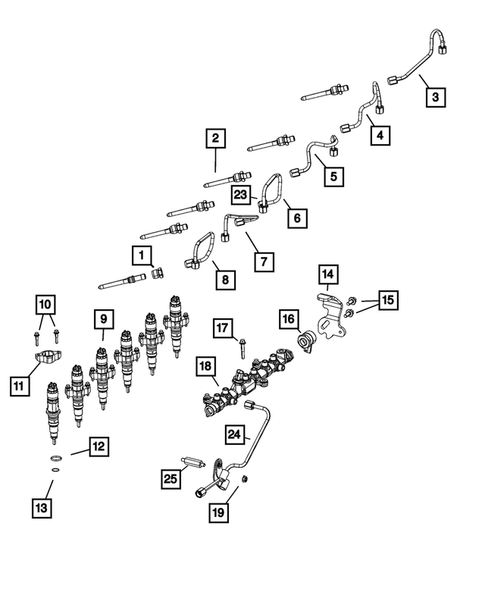 Fuel Rail and Injectors for 2021 Ram 3500 #0