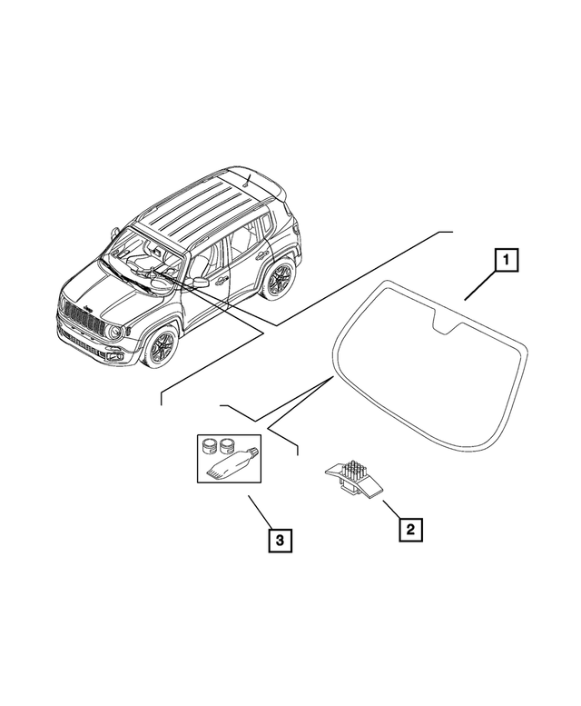 68725733AA - Glass: Windshield for Mopar Image