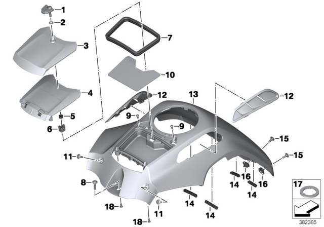 46638536941 - Frame and Mounting Parts: Grille, Tank Cover, Left for BMW-Motorrad Image