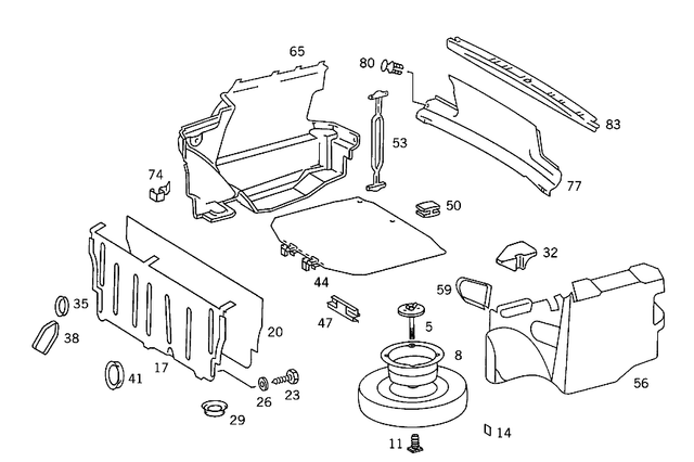 1268900414 - Covering and Lining: Holder for Mercedes-Benz: 300SE, 300SEL, 560SEC, 560SEL, 560SL Image image